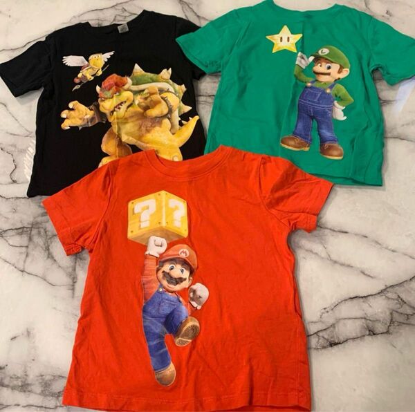 新品あり 98/104 h&m マリオ・ルイージ・クッパ Tシャツ 3枚セットNintendo