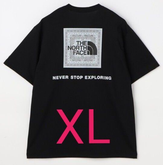 THE NORTH FACE ノースフェイス バンダナ スクエア ロゴ Tシャツ XLサイズ