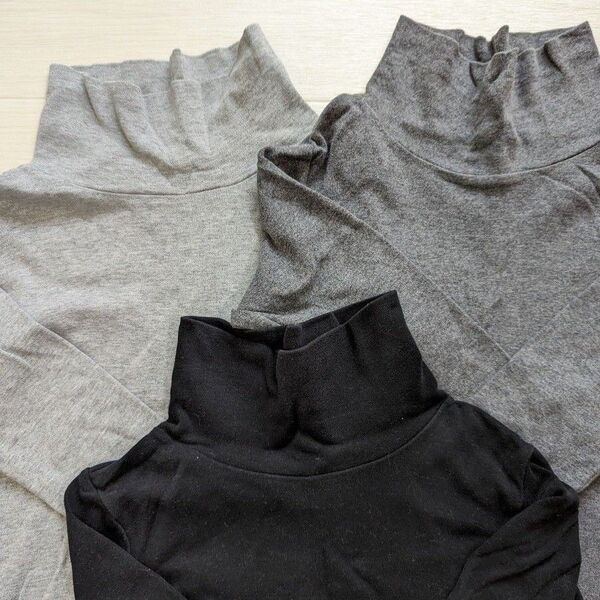 子供服 タートルネック 長袖 カットソー 3色セット 110cm ユニクロ UNIQLO