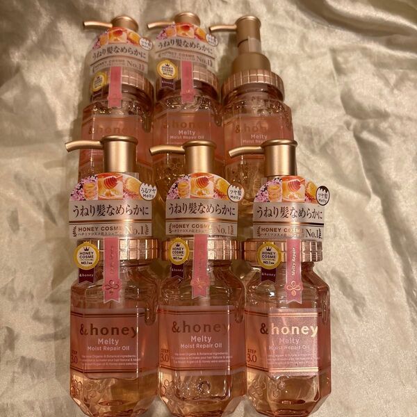 アンドハニー メルティモイストリペア ヘアオイル シャワーローズハニーの香り100ml×6個セット