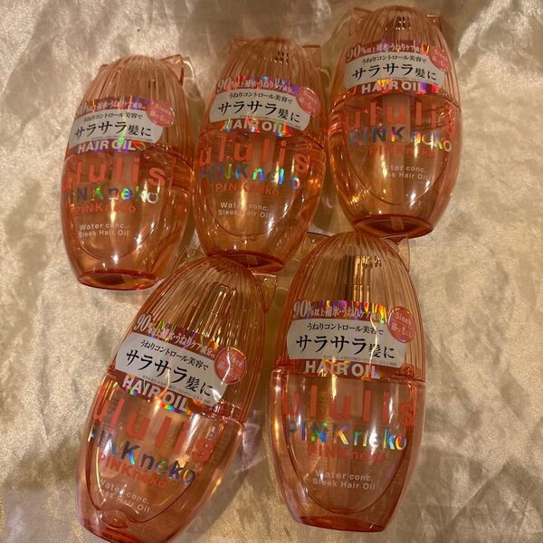 ウルリス ピンクネコ ウォーターコンク スリーク ヘアオイル アプリーベリーの香り100ml×5個セット