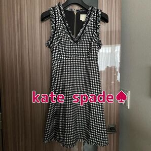 ケイトスペード kate spade new yorkワンピース 黒 ブラック ツイード ノースリーブ