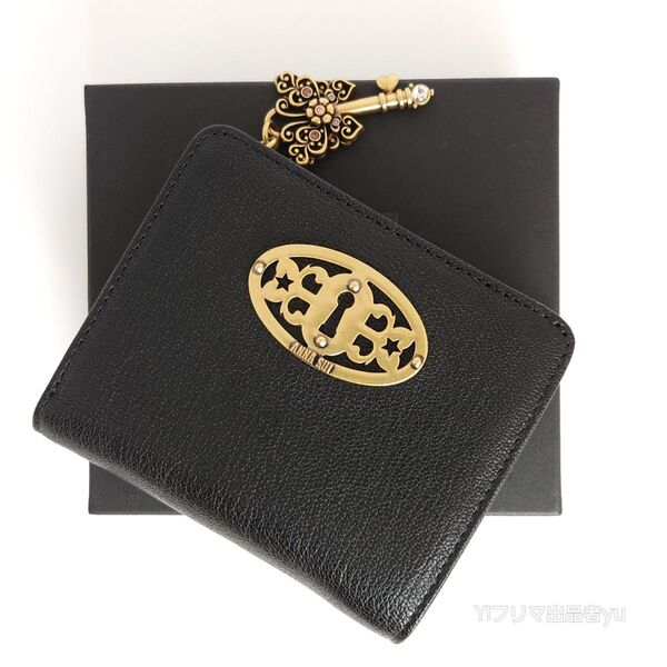 新品 ANNA SUI ドリーム L字ファスナー 折り 財布 ブラック 黒 鍵 未使用 アナスイ