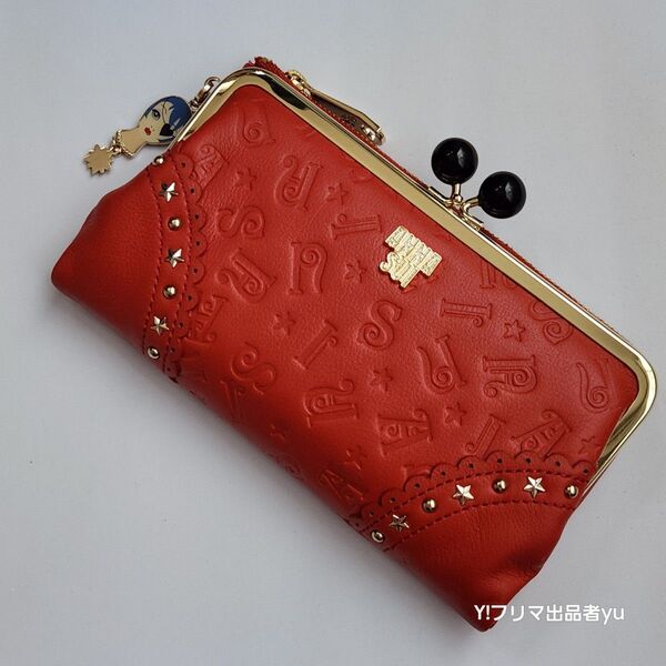 新品 ANNA SUI がま口 ガマ口 長財布 レッド 赤色 ドール 未使用 アナスイ