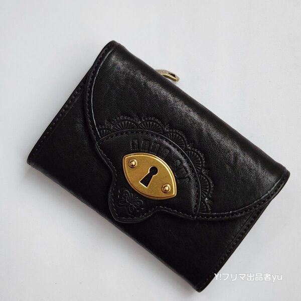 新品 ANNA SUI キーホール マルチケース カード入れ パスケース ミニ財布 ブラック 黒色 未使用 アナスイ