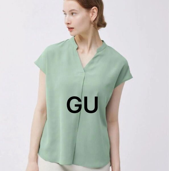 GU ドレープスキッパーシャツ グリーン 緑 Mサイズ