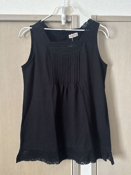 新品 Samansa Mos2 胸元レースカットソー ノースリーブ カットソー トップス タンクトップ ノースリーブカットソー