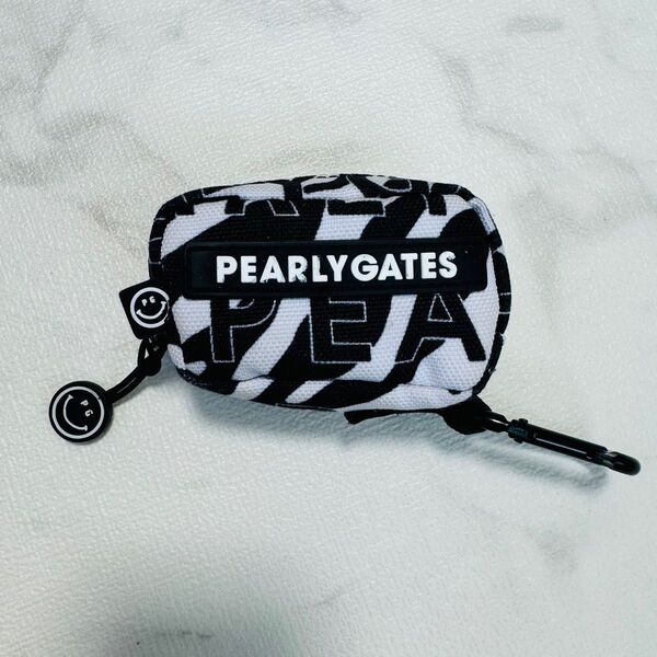 ボールポーチ パーリーゲイツ ボールケース PEARLY GATES ブラック ゴルフ 白 総柄 ゴルフ用品