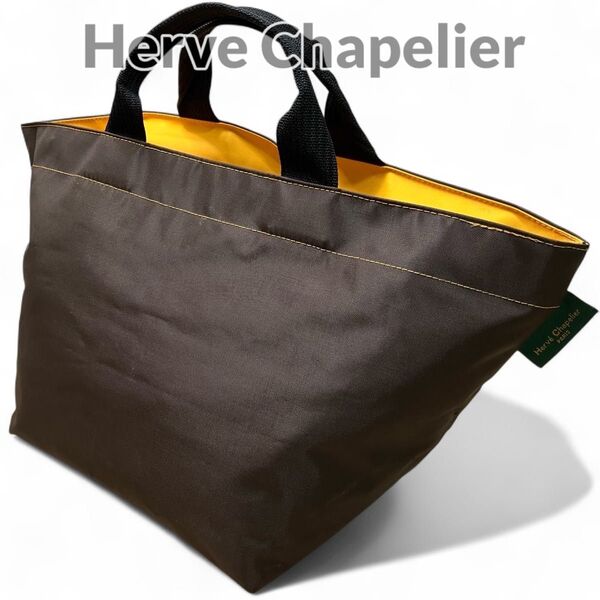 Herve Chapelier エルベシャプリエ トートバッグ ハンドバッグ 舟型 ナイロン スクエア