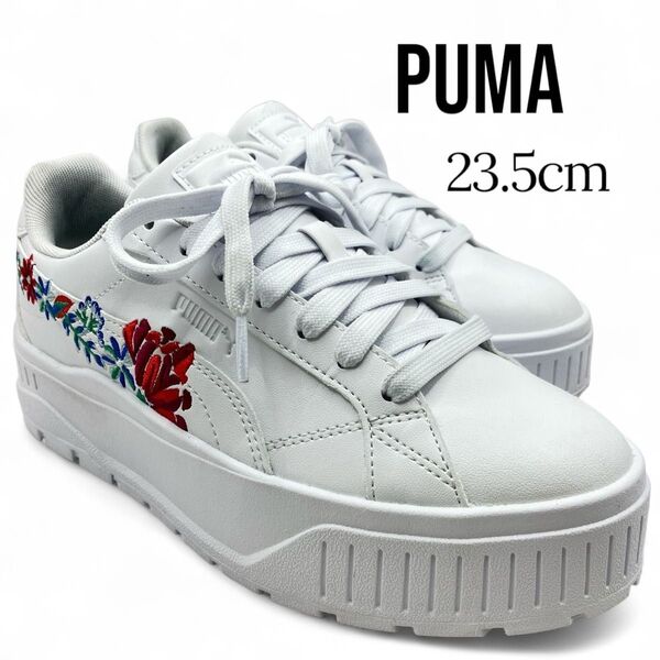 PUMA スニーカー カルメン 2 MU エンブロイダリー 花柄 刺繍 厚底ソール 23.5cm