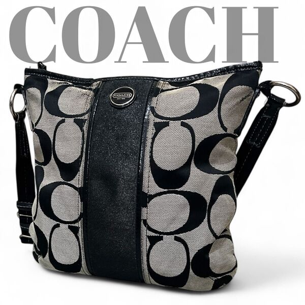 COACH コーチ シグネチャー ショルダーバッグ F21905 ブラック 斜めがけ