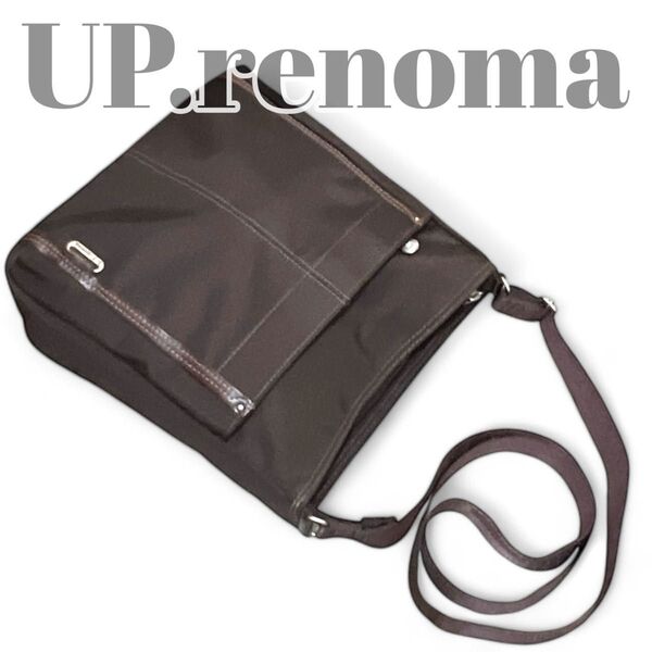 UP.renoma レノマ ショルダーバッグ 茶色 ブラウン 肩掛け 斜めがけ レディース メンズ ユニセックス 男女兼用