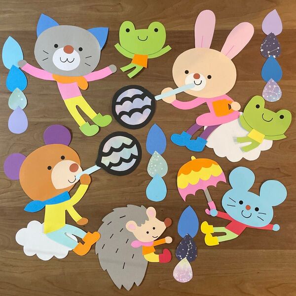 壁面飾り シャボン玉 梅雨 夏 夏祭り 夏休み 風船 保育園 こども園 小学校 幼稚園 参観日 運動会 音楽会 発表会 施設 病院