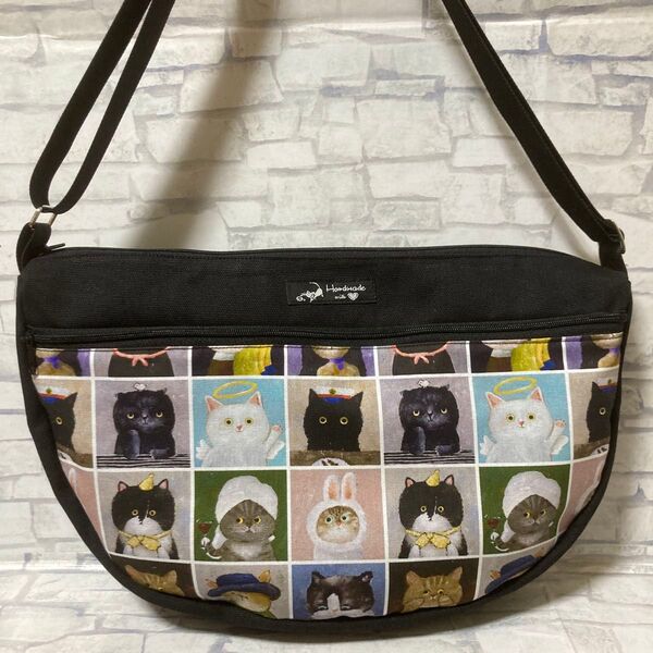 ハンドメイド ショルダーバッグ 猫