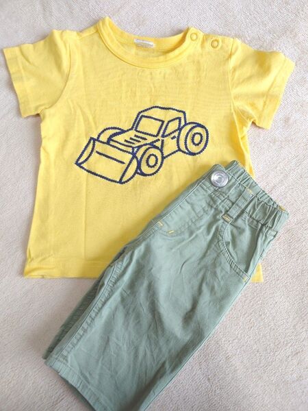 半袖Tシャツ 子ども服 moujonjon 90 上下セット