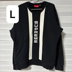 Supreme Vertical Logo Panel Crewneck【L】