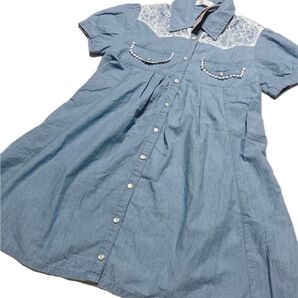 新品 バイバイ デニム調トップス レース