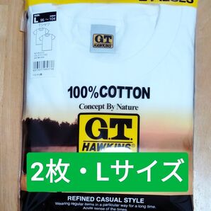 綿100% G T HAWKINS 白 Tシャツ 丸首 Lサイズ 2枚