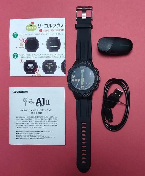 【美品】グリーンオン GREENON THE GOLF WATCH A1-IIカラーブラック