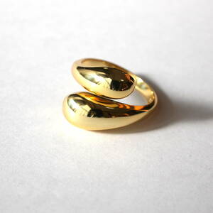 【新品】D-40(G)ゴールドカラー シルバー925 リング サイズ調整可能 ペア 指輪 重ね付け GOLD フリーサイズ メンズ レディース 12/23