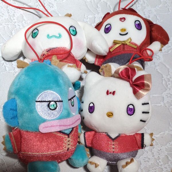 サンリオ カンフードラゴンマスコット ハンギョドン、マイメロディ、シナモロール、ハローキティ