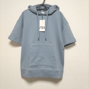 新品 ZARA ザラ レディース メンズ 半袖 パーカー スウェット フーディ Tシャツ ショートスリーブフーディ