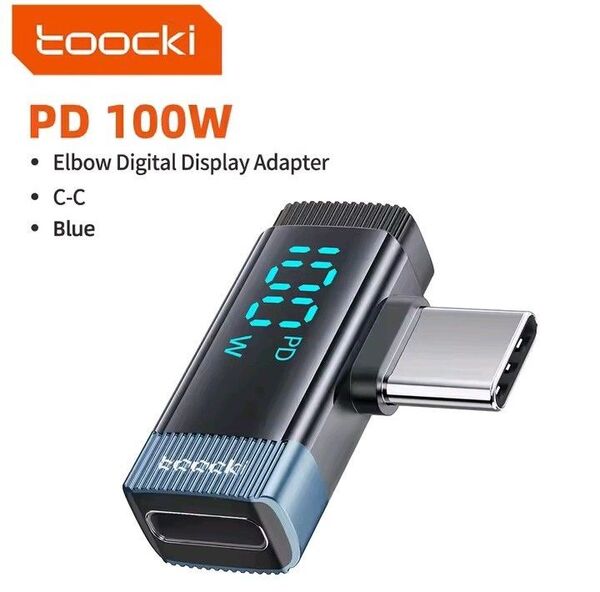 Toocki USB Type-C ディスプレイ表示 L字 変換アダプタ ブルー