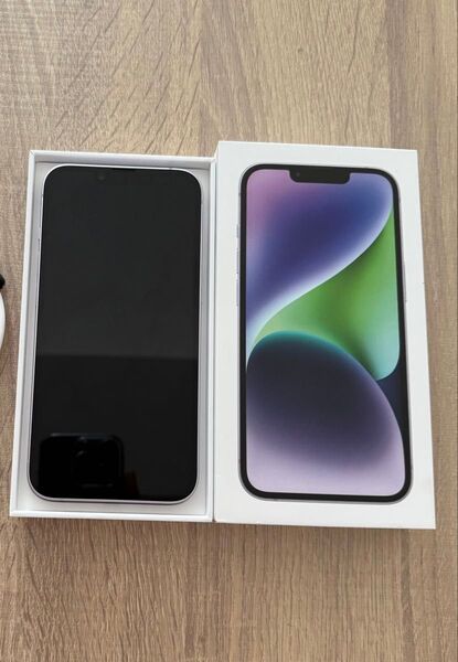 【純正バッテリー/ケース付き】iPhone14 128GB パープル SIMフリー 残債利用制限なし スマホケース付き 即日発送