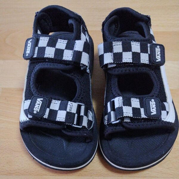 VANS バンズ キッズ 19cm サンダル 黒 ブラック マジックテープ V5176K BB-JB