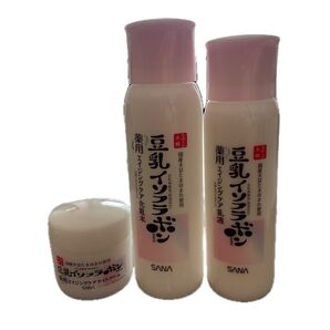 中古SANA 豆乳イソフラボン 化粧水 乳液 ナイトクリーム 3点セット
