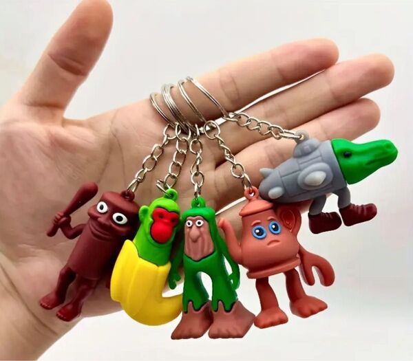 トゥントゥントゥンサフール キーホルダー ストラップ ブレインロット 新品アニメキャラクター フィギュアキーホルダー 5個セット