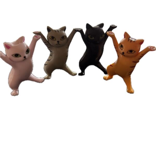 ガチャガチャ 猫のペン立て ペン置き オプジェ 新品 アクセサリー置き ネコの小物置き 4匹セット 韓国 インンテリア 猫 中古