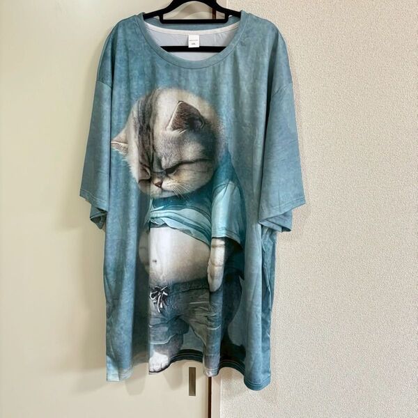 Tシャツ 半袖 Tシャツ ダイエットに悩む猫 メンズレディース・おもしろ ユニセックス ゆったり大きいサイズ 部屋着 普段着