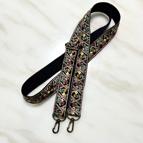 インド刺繍リボン ショルダーストラップハンドメイド