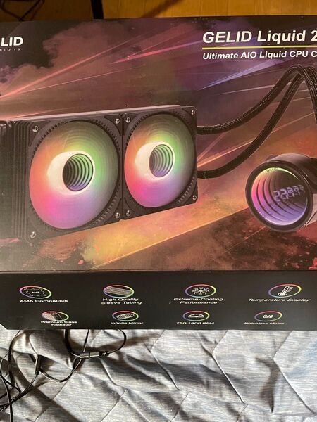 GELID LIQUID 240 水冷 CPU クーラー CC-AIO-240-A ARGB対応 水温表示