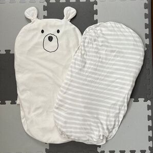 【西松屋】抱っこ布団 2個セット(ストライプ柄・白くま柄)