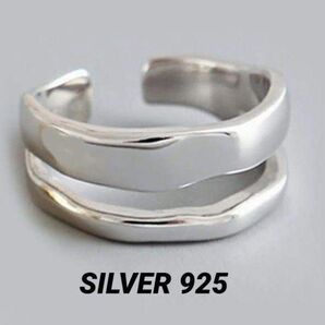 【SILVER 925 2連 リング】フリーサイズ S 925刻印入り 男女兼用 S 925コーティング