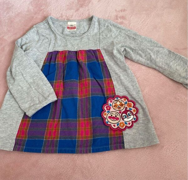 アンパンマン トップス サイズ 90 刺繍 長袖 カットソー 女の子 子供服 キッズ