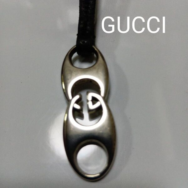 GUCCI ストラップ キーホルダー シルバー GG