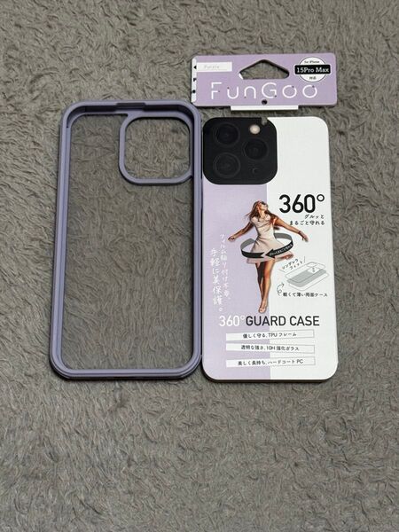 ドンキホーテ iPhone15Pro Max シンデレラフィットのフレーム付きのスマホケース パープル