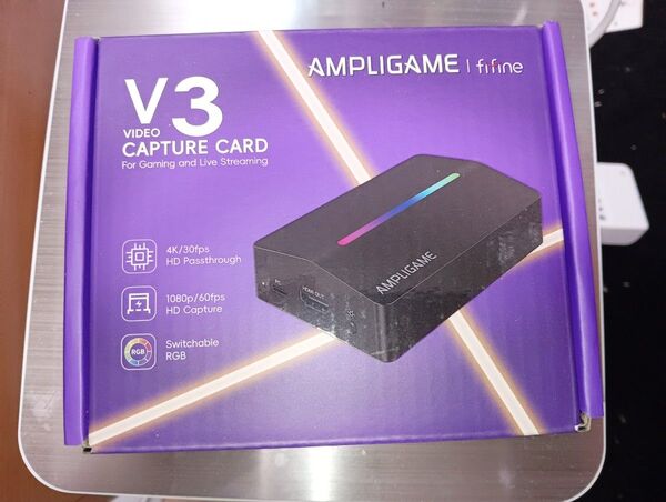 『未使用品』FIFINE キャプチャーボード 4K パススルー 1080P 60FPS ビデオキャプチャー USB 3.0