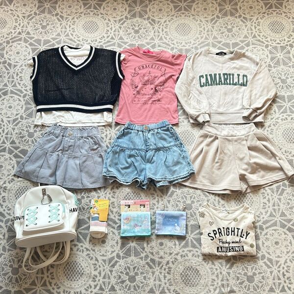 【保育園準備応援】女の子 キッズ服セット(110~130cm)カジュアル
