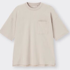 美品 GU ルーズフィットTシャツ(五分袖)+E グレー XSサイズ
