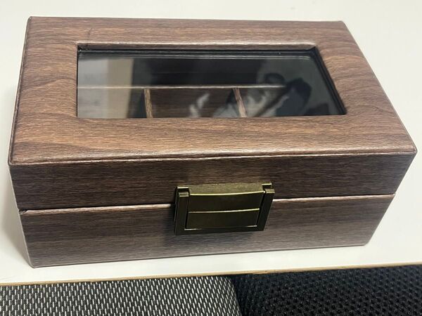 アクセサリーケース 木目調 ブラウン 腕時計3本収納 ボックス