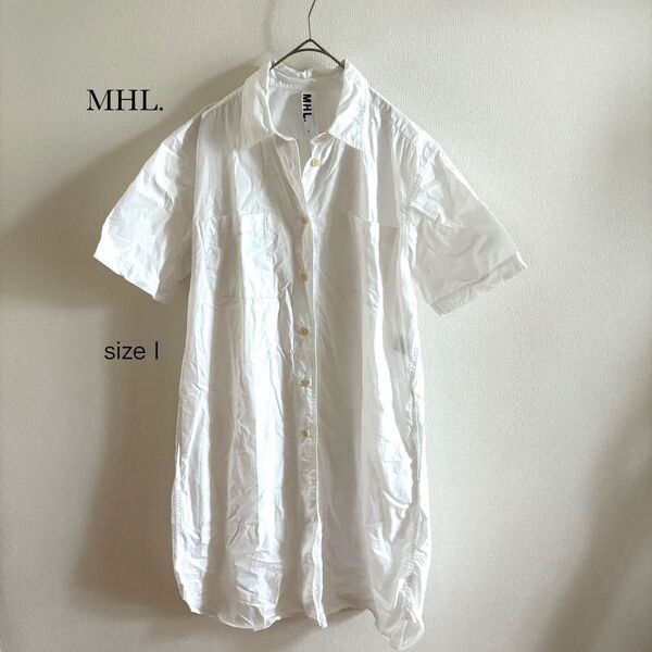 MHL. コットンシャツワンピース 白 サイズ1 マーガレットハウエル