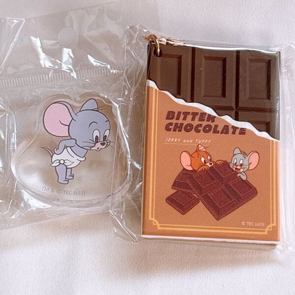 トムとジェリー チョコレート キーホルダー ストラップ タフィー ニブルス ゆらゆらアクリルマスコット