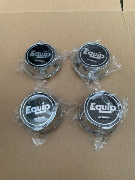 《新品/未使用》ワーク エクイップ ホイールキャップ センターキャップ シルバーメッキ Equip 4個セット