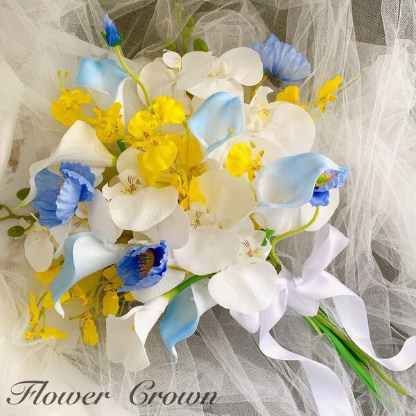 アーティフィシャルフラワーブーケ クラッチブーケ 結婚式 ウエディングブーケ 前撮り 和装 胡蝶蘭