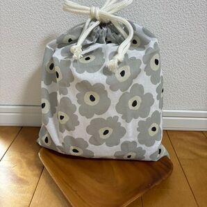 ハンドメイド 手ぬぐいリメイク→体操服袋 お着替え袋 巾着袋 花柄