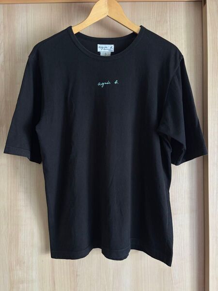 アニエスベー(agnes b.)ロゴプリントTシャツ 半袖 ブラック